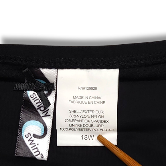 NWT Simply Swim Modest Multi-Sport Swim Skirt Skort Bottom Sz. 18W Black - Picture 3 of 6